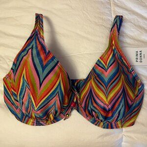 Prima Donna Kea Half Padded Plunge Bikini top in Rainbow Paradise